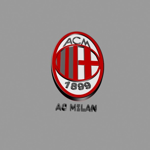 ac milan fc 3d logo model in sports equipment 3dexport logo3d based badge accecorries football team club merchandiser 3D print model - Mito3D