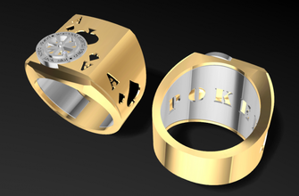 ace poker ring 3d print model in rings 3dexport jewelry signet acer 3dmodel cad usa canada man spade europe printable jewel 3d print model - Mito3D