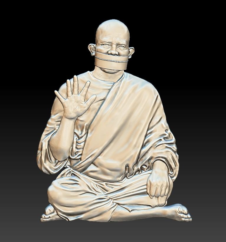 acharya mahashramana linderung 2018 3d drucken modell skulptur 3dexport kunst religion meditation religiou object 3D print model - Mito3D