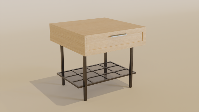 ackley mesita noche elegante cabecera mesa vaso interior diseño 3D print model - Mito3D