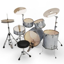 acoustic drum set 3d model in percussion 3dexport cymbal instrument rhythm sound drumstick musical sports music 3dvm 3d print model - Mito3D