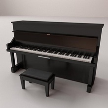 akustik piyano 3d model in 3dexport dik müzikal enstrüman telli tuş takımı 88 anahtar sandalye büyük dikey dışkı elektrik 3d print model - Mito3D