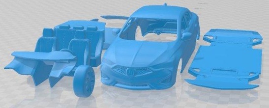 acura ilx 2019 imprimível carro fenda escalextrico Tamiya rc miniz passatempo micro 3d print model - Mito3D