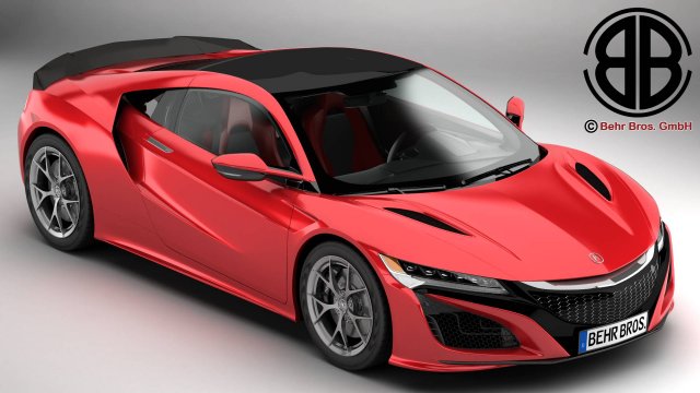 acura nsx 2017 3d model in sport cars 3dexport honda 2016 2018 sports car coupe racing race fast hybrid electric detailed interior supercar japan usa 3D print model - Mito3D