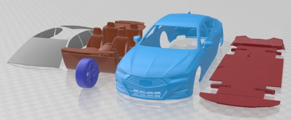 acura tlx 2021 printable car 3d print model in automotive 3dexport slot scalextric tamiya rc miniz hobby micro diecast 3d print model - Mito3D
