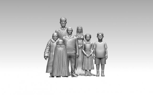 addams family sculpture gomez morticia pugsley wednesday uncle fester grandmama lurch thing cousin itt character diorama miniature print man woman 3d print model - Mito3D