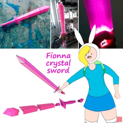 adventure time fionna crystal sword 3d print model in game accessories 3dexport adventure-time cristal-sword cosplay 3d print model - Mito3D