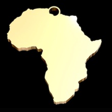 africa pendente 3d stampa modello in ciondoli 3dexport carta geografica oro gioielleria continente 3d print model - Mito3D