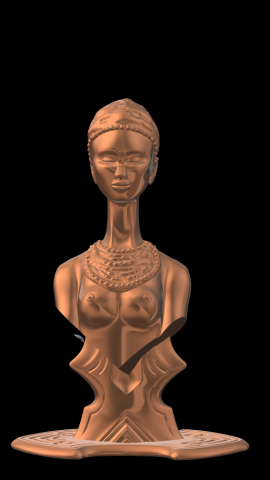 afro mujer estatua 3d impresión modelo in escultura 3dexport africano 3D print model - Mito3D