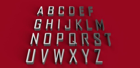 agency font uppercase lowercase 3d letters stl file alphabet type decoration write words text 3dm 3dprint letter 3d print model - Mito3D
