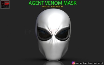 agent venom mask - marvel helmet 3d print model in toys 3dexport cosplay super hero iron man captain cap hat costume toy accessories spiderman 3d print model - Mito3D