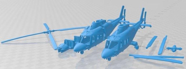 agusta Westland aw 109 imprimible helicóptero automotor aviación volar micro pasatiempo diorama 3d print model - Mito3D
