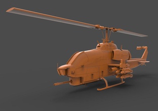 ah 1 bell ah-1 supercobra militar helo chopper transporte vray aeronaves do veículo hélice ataque 3d print model - Mito3D
