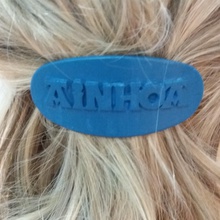 ainhoa personalized oval hair barrete 60-76 3d print model in 3dexport pin names customizable 3d print model - Mito3D