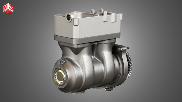 air brake compressor - piston d13 diesel engine volvo vehicle dd5 mx13 3D print model - Mito3D