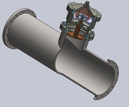 aire derivación válvula 3d impresión modelo in ingenieria 3dexport tubo conducto ventilación solapa pistón valvula 3d print model - Mito3D