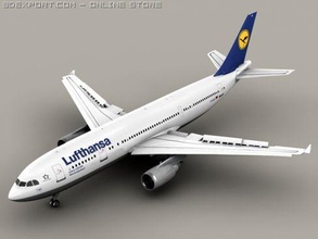 airbus a300 lufthansa 3d model in commercial 3dexport 300 a-300 landing gear flap flaps wing turbine plane planes airplane airplanes aircraft aircrafts airliner airliners 3d print model - Mito3D