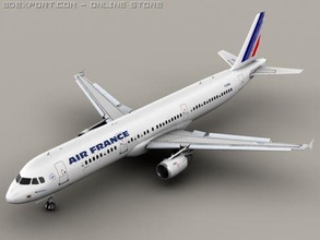 Airbus a321 air France 321 atterrissage équipement rabat volets aile turbine avion Avions avions ligne 3d print model - Mito3D