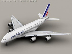 airbus a380 air france 3d model in commercial 3dexport 380 800 a-380 landing gear flap wing turbine plane airplane aircraft airliner comericial passenger jumbo 3d print model - Mito3D