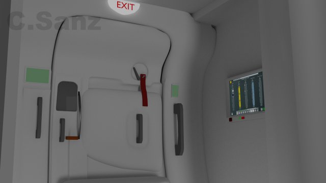 aircraft door interior airbus boeing md plane a380 b747 b787 slide 3D print model - Mito3D