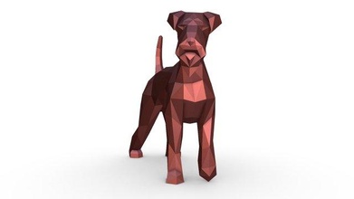 airedale terrier 3d print model in animals 3dexport 3dprinted 3dprinting art gift lowpoly 3dprint animal decor interior miniatures sculpture statue toy dog mammal dogs 3d print model - Mito3D