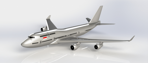 flugzeug boeing 747 100 modell 3d kommerziell 3dexport jet flughafen airbus 3d print model - Mito3D