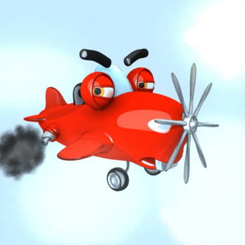 Flugzeug Karikatur manipulierten Flug komisch Comic Hubschrauber Transport Fliege fliegend Pilot Luft Flugzeuge Spaß Design 3D print model - Mito3D
