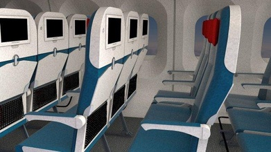 avião interior aeronave cabine assentos 3d print model - Mito3D