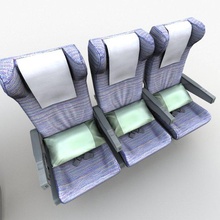 avião assentos 3d modelo in comercial 3dexport aeronave voar assento céu cadeira poltrona triplo passageiro cia aérea conforto tomoplace 3d print model - Mito3D