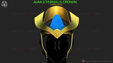 ajak crown - salma hayek helmet eternals marvel movie 2021 3d print model mask cosplay toys costume eternals2021 thena angelina jolie games 3d print model - Mito3D