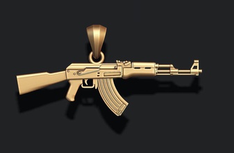 ak 74 cannoni ciondolo 3d la pistola gioielli dell'anca hop hip-hop automatico rap gangsta l'arma macchina akm 47 ak47 ak74 mikhail kalashnikov 3d print model - Mito3D