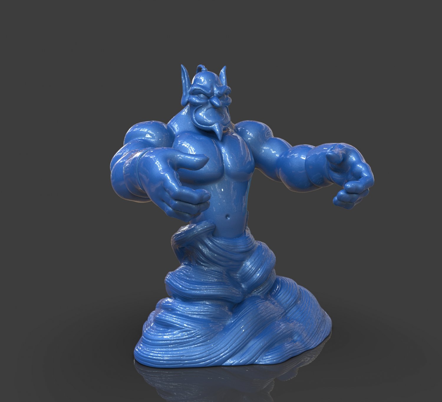 aladdine geist böse modus 3d drucken modell figuren 3dexport figurine miniaturen miniatur spielzeug spielzeuge aladdin arabisch disney disneylands disneymodel halter unterstützung inhaber holder dschinn karikatur 3D print model - Mito3D