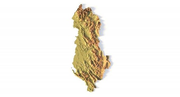 Albânia stl terreno Europa mapa panorama país alívio geografia continente montanha terra 3d print model - Mito3D