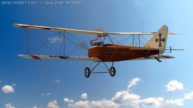 albatros 3d model in ticari 3dexport uçak pilot it dalaşı savaş kavga yaşlar 1914 uçuş gül çiçeği 3d print model - Mito3D