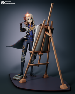 albedo kreideprinz - genshin impact man genshinimpact figure game character 3dprint male 3d print model - Mito3D