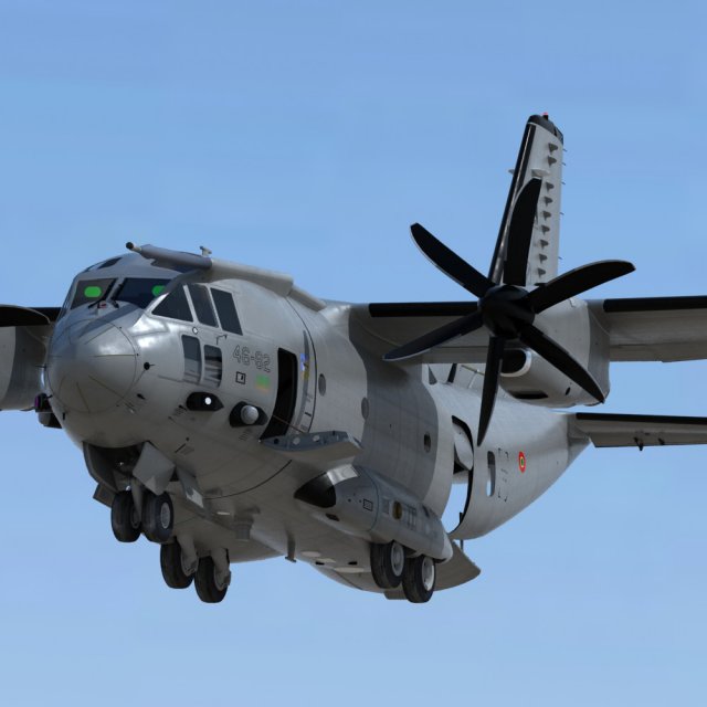 alenia c-27j spartan 3d model in transport 3dexport aeronautica c27 c27j 27 27j c-27 usaf bulgarian air force military c-130 c130 hercules ac-27j stinger 3D print model - Mito3D