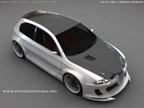 alfa romeo 147 gta aggressiv 3d modell sport autos 3dexport tuning 3d print model - Mito3D