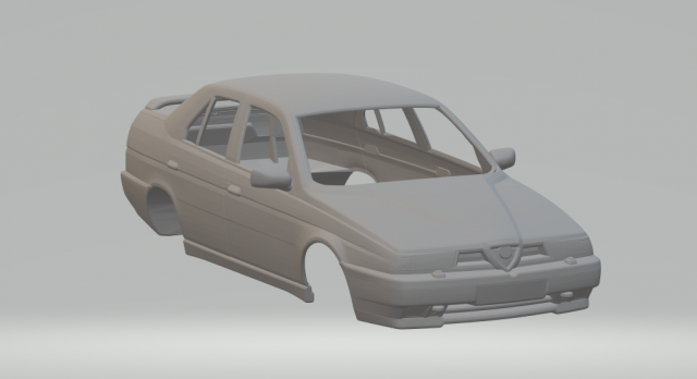 alfa romeo 155 sedan 3d impression modèle in véhicule 3dexport moulé pression roues chaudes fente voiture slot chaud jouets 3dpirnt imprimable 3D print model - Mito3D