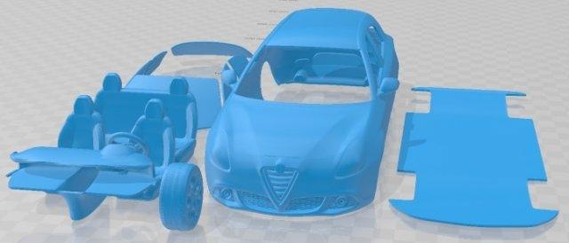 alfa Romeu Giulietta trevo folhas verde 2014 imprimível carro automotivo fenda escalextrico Tamiya rc miniz passatempo micro 3d print model - Mito3D
