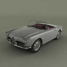 alfa romeo giulietta spinne 1959 3d modell klassisch autos 3dexport wagen sport cabrio 3d print model - Mito3D