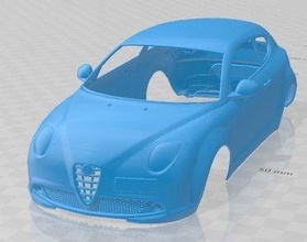 alfa romeo mito 2009 printable body car 3d print model in automotive 3dexport slot scalextric tamiya rc miniz hobby micro 3d print model - Mito3D