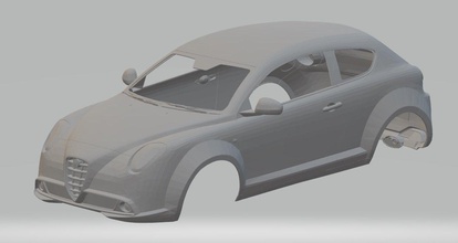 alfa romeo mito 2009 yazdırılabilir vücut araba 3d yazdır model in otomotiv 3dexport yuva ölçülü tamiya rc miniz hobi mikro 3d print model - Mito3D