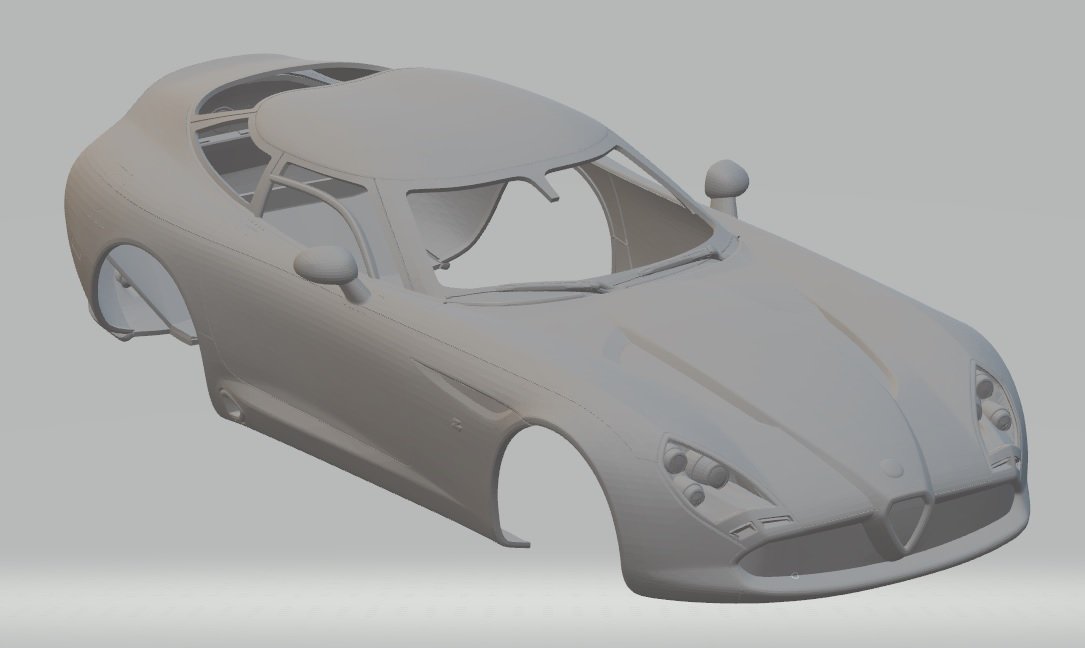 alfa romeo zagato tz3 imprimable corps de la voiture fente le système scalextric sport tamiya rc radio contrôle shell 3D print model - Mito3D