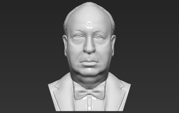 alfred hitchcock bust 3d printing ready stl obj formats print model in sculpture 3dexport movie director hollywood tarantino spielberg woody allen kubrick norman bates mystery celebrity history 3d print model - Mito3D