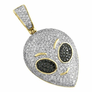 alien face emoji oval diamond pendant pendants alienfaceemojidiamond antique luxury rapper hiphop jewelry necklace gemstone elegant celebrity style jewellery bling gem urban 3d print model - Mito3D