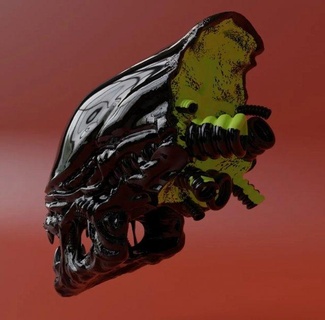 Außerirdischer Kopf 3d Monster Kreaturen 3d print model - Mito3D