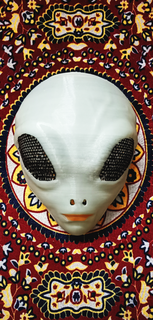 alieno maschera misterioso bambino bagliore buio luminoso filamento casco creatura più recente orrore brivido scherzo spavento notte ufo Halloween 3d stampato 3d print model - Mito3D