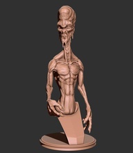 extraterrestre bolígrafo soporte titular pluma criatura imprimible monstruo busto 3d print model - Mito3D