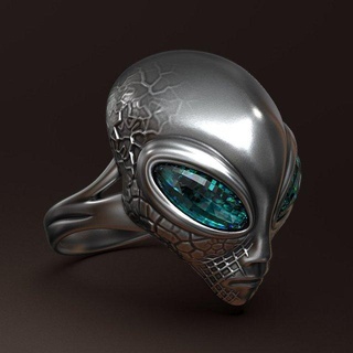 extraterrestre bague anneaux bijou imprimable argent 3d print model - Mito3D