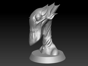 alien smug 3d print model in monsters & creatures 3dexport character bust cute 3dprint 3d print model - Mito3D